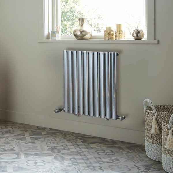 Dorney Single Horizontal Radiator in Chrome - 600mm x 592mm 128004 Towelrads Dorney Single Horizontal Radiator in Chrome - 600mm x 592mm 128004