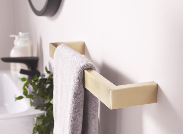 Elcot Electric Towel Bar in Brushed Brass Towelrads Elcot Electric Towel Bar in Brushed Brass