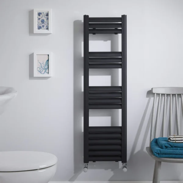 Towelrads Eton Towel Radiator in Black Textured - 1000mm x 300mm 136061