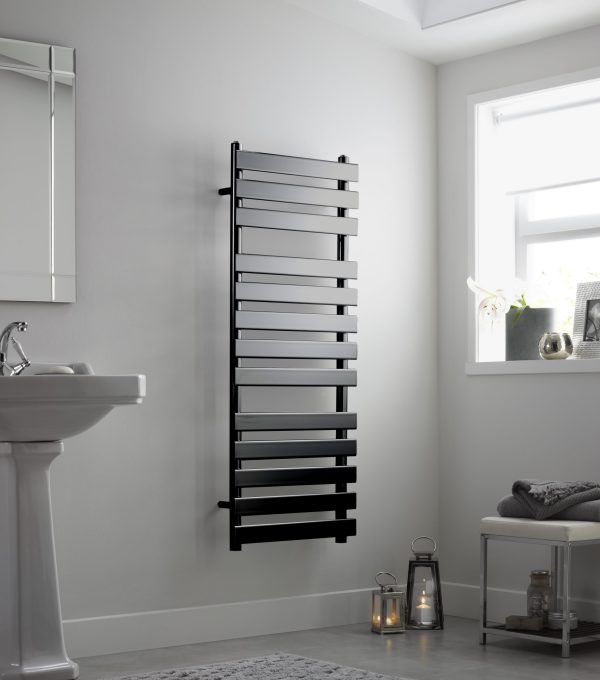 Towelrads Perlo Towel Radiator in Black 1200mm x 500mm - 120801