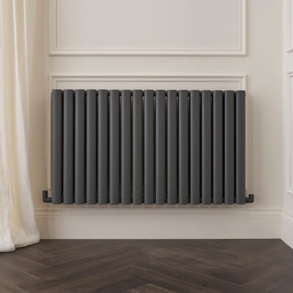 Dorney Double Horizontal Radiator in Anthracite - 600mm x 1012mm 128182 Towelrads Dorney Double Horizontal Radiator in Anthracite - 600mm x 1012mm 128182
