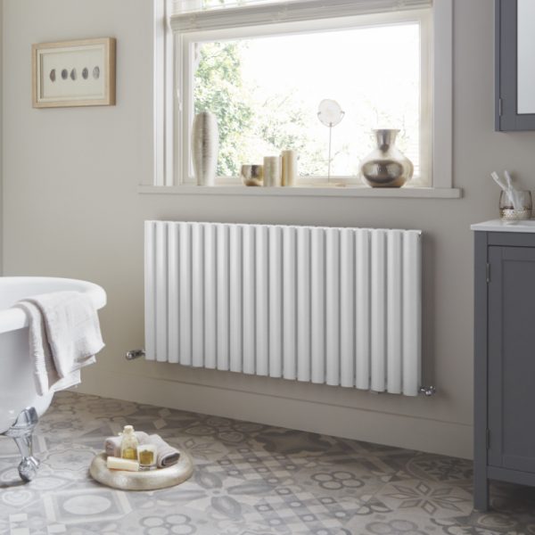 Dorney Double Horizontal Radiator in White Towelrads Dorney Double Horizontal Radiator in White