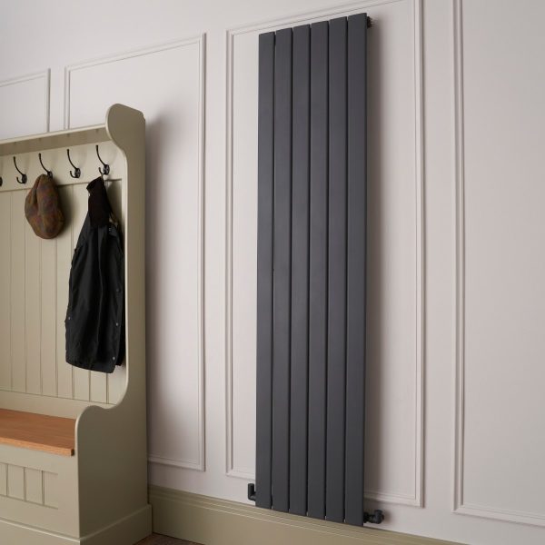 Merlo Single Vertical Radiator in Anthracite - 1800mm x 435mm Towelrads Merlo Single Vertical Radiator in Anthracite - 1800mm x 435mm