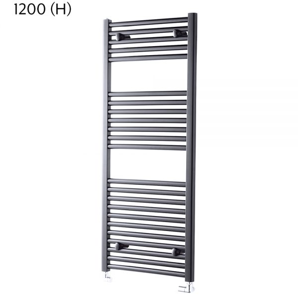Towelrads Pisa Straight Towel Rail in Anthracite - 1200mm x 500mm
