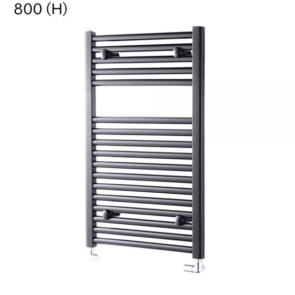 Towelrads Pisa Straight Towel Rail in Anthracite - 800mm x 500mm