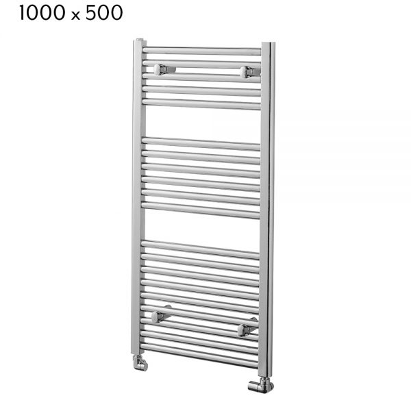 Towelrads Pisa Straight Towel Rail in Chrome - 1000mm x 500mm