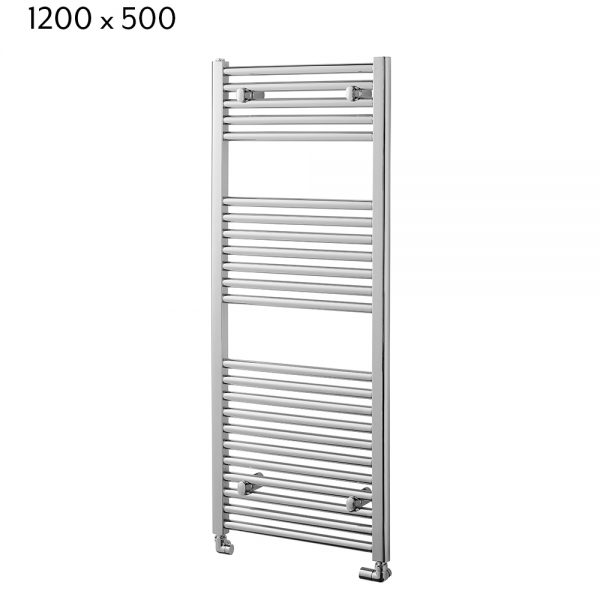 Towelrads Pisa Straight Towel Rail in Chrome - 1200mm x 500mm