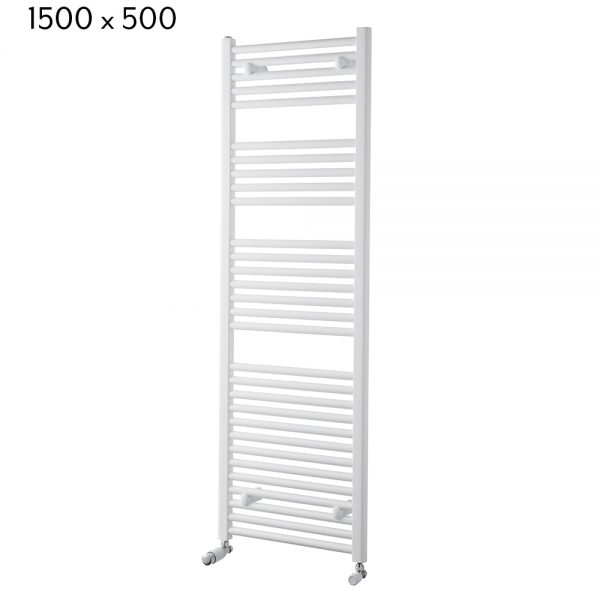 Towelrads Pisa straight White Towel Rail - 1500mm x 500mm