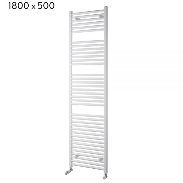 Towelrads Pisa straight White Towel Rail - 1800mm x 500mm