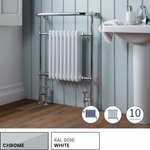 Towelrads Portchester Towel Radiator 965x637mm Chrome & White - 120929