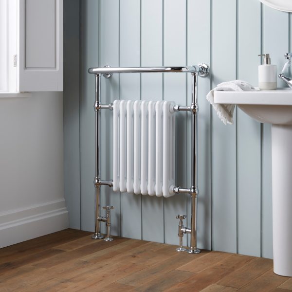 Towelrads Portchester White and Chrome Traditional Towel Radiator