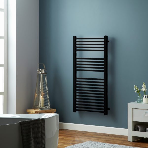 Towelrads Square Towel Radiator in black.