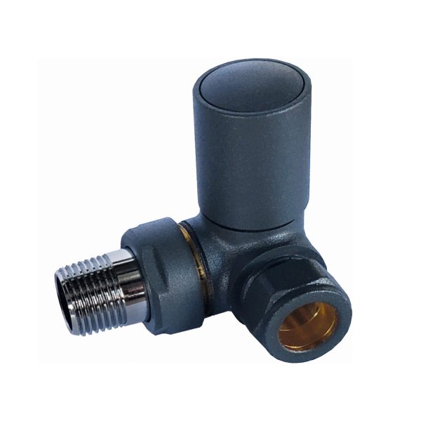 Towelrads Corner Round Manual Valve Set in Anthracite - 121022