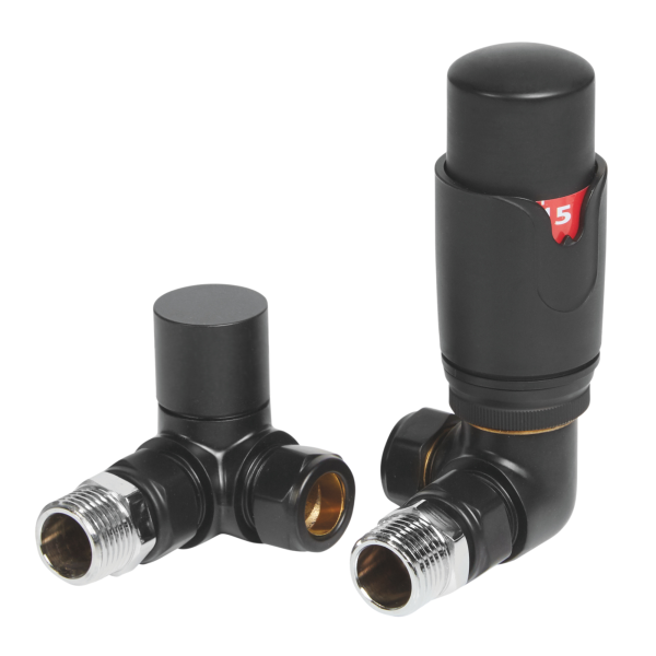 Towelrads Corner TRV and Lockshield in Black