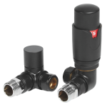 Towelrads TRV Round Corner Valves Set in Black