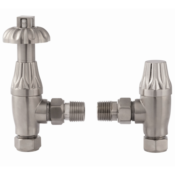 Westminster Angled Valve And Lockshield in Satin Brushed Nickel