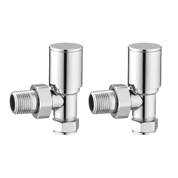Towelrads Angled Round Manual Valve Set in Chrome - 690025