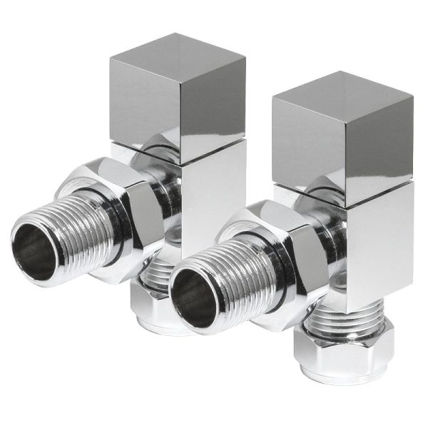 Towelrads Angled Square Manual Valve Set in Chrome - 690028