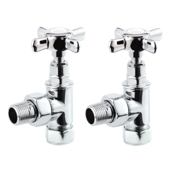Towelrads Angled Crosshead Valves in Chrome - 690037