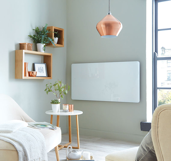 Towelrads Vetro White Horizontal Glass Radiator