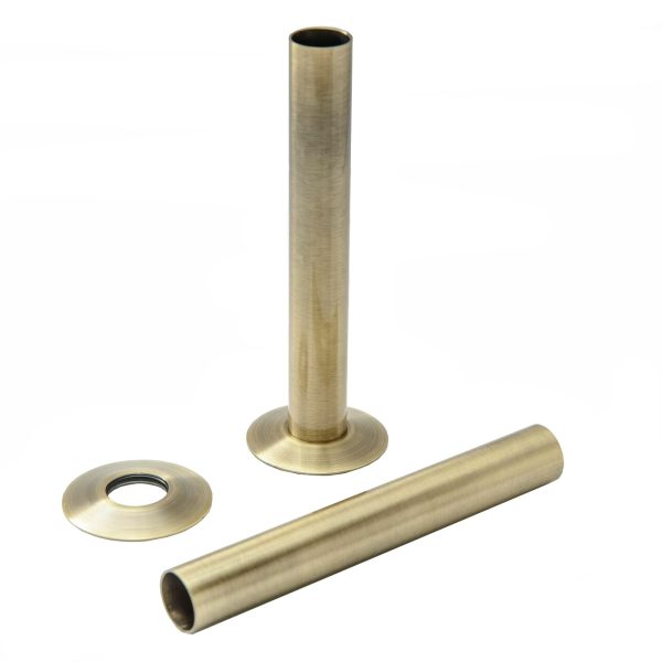 Towelrads 130mm Pipe Sleeve Set in Antique Brass - 690235
