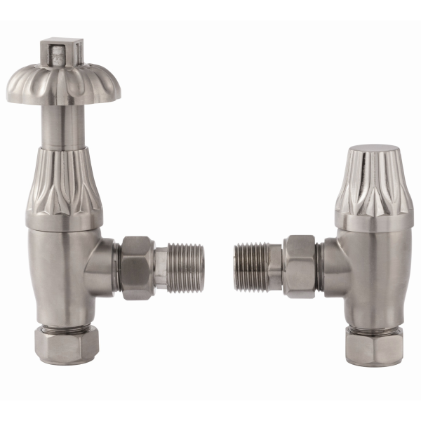 Towelrads Angled Westminster TRV Valve in Satin Brushed Nickel - 690010