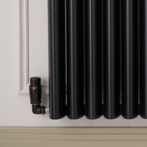 Towelrads Corner TRV Valve set in Black LS