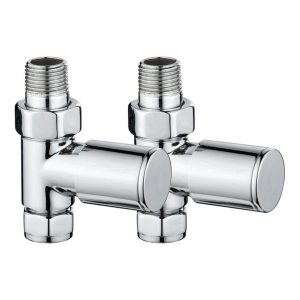 Towelrads Round Straight Manual Valve And Lockshield - Chrome