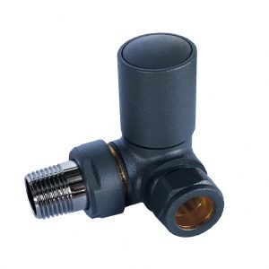 Towelrads Corner Valve and Lockshield in Anthracite
