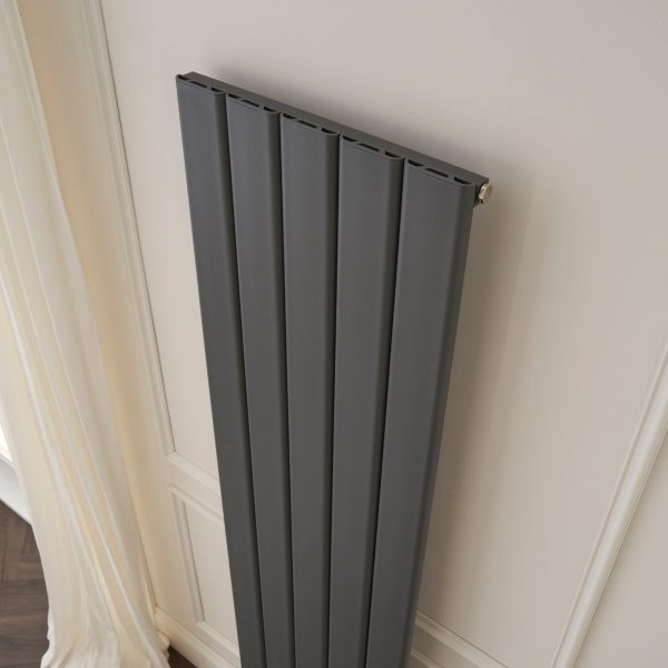 Towelrads Berkshire Vertical Radiator Single in Anthracite - 1800mm x 510mm