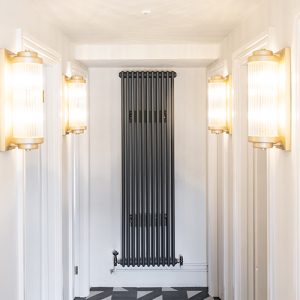 Vertical Anthracite Column radiator with traditional manual valves
