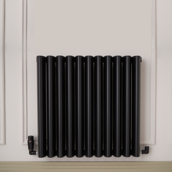 Towelrads Guildford Horizontal Radiator in Black 600mm x 600mm - 240121
