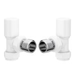 Towelrads round angled manual white valve set - 690086