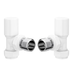 Towelrads round angled manual white valve set - 690086