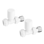 Towelrads round straight manual white valve set - 690088