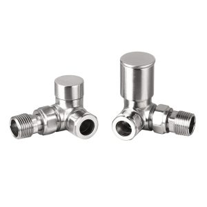 Towelrads Round Corner Manual Valve in Satin Brushed Nickel - 690090