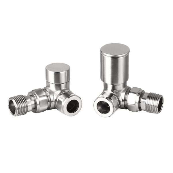 Towelrads Round Corner Manual Valve in Satin Brushed Nickel - 690090