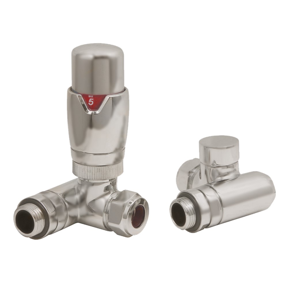 Towelrads corner trv dual fuel valve in satin brushed nickel - 690150