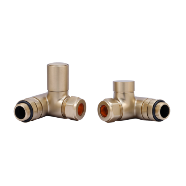 Towelrads corner manual dual fuel valve in brushed brass - 690190