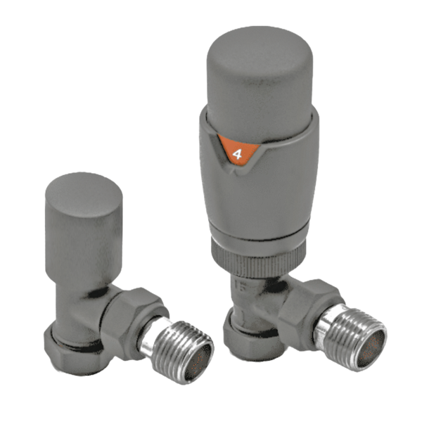 Towelrads Angled TRV Valve set in Basalt Grey - 690197