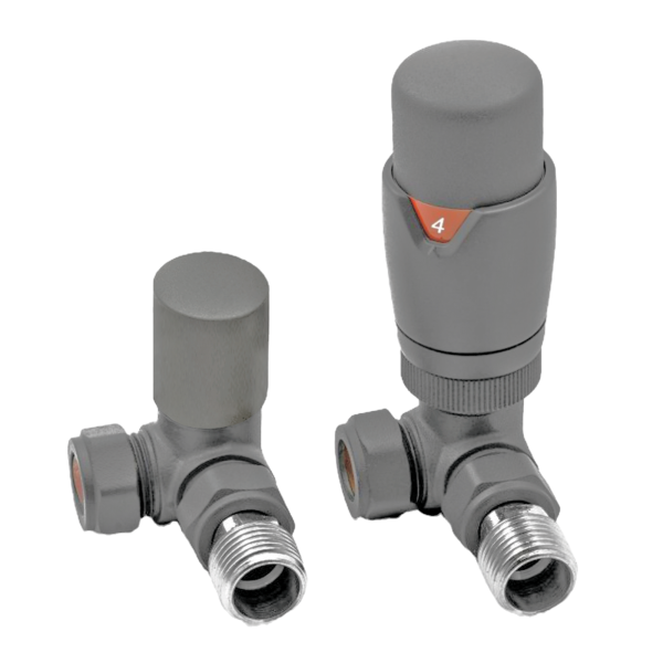 Towelrads Corner TRV Valve set in Basalt Grey - 690201