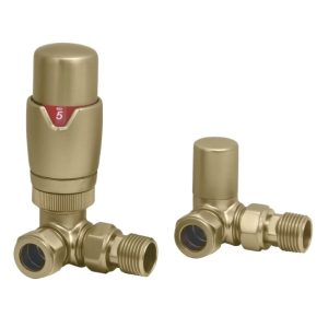 Towelrads Corner TRV Valve set in Brushed Brass - 690202