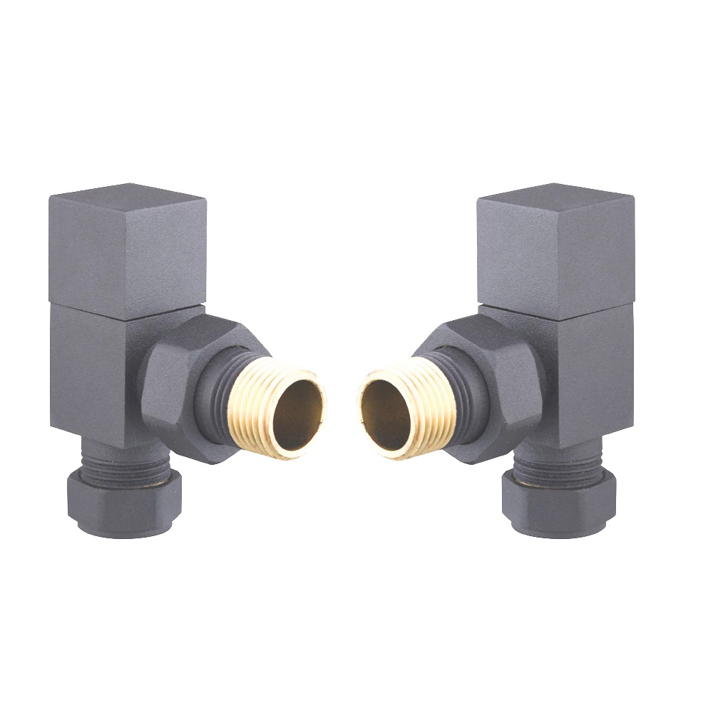 Towelrads Square Manual Basalt Grey Angled Valve set - 690224