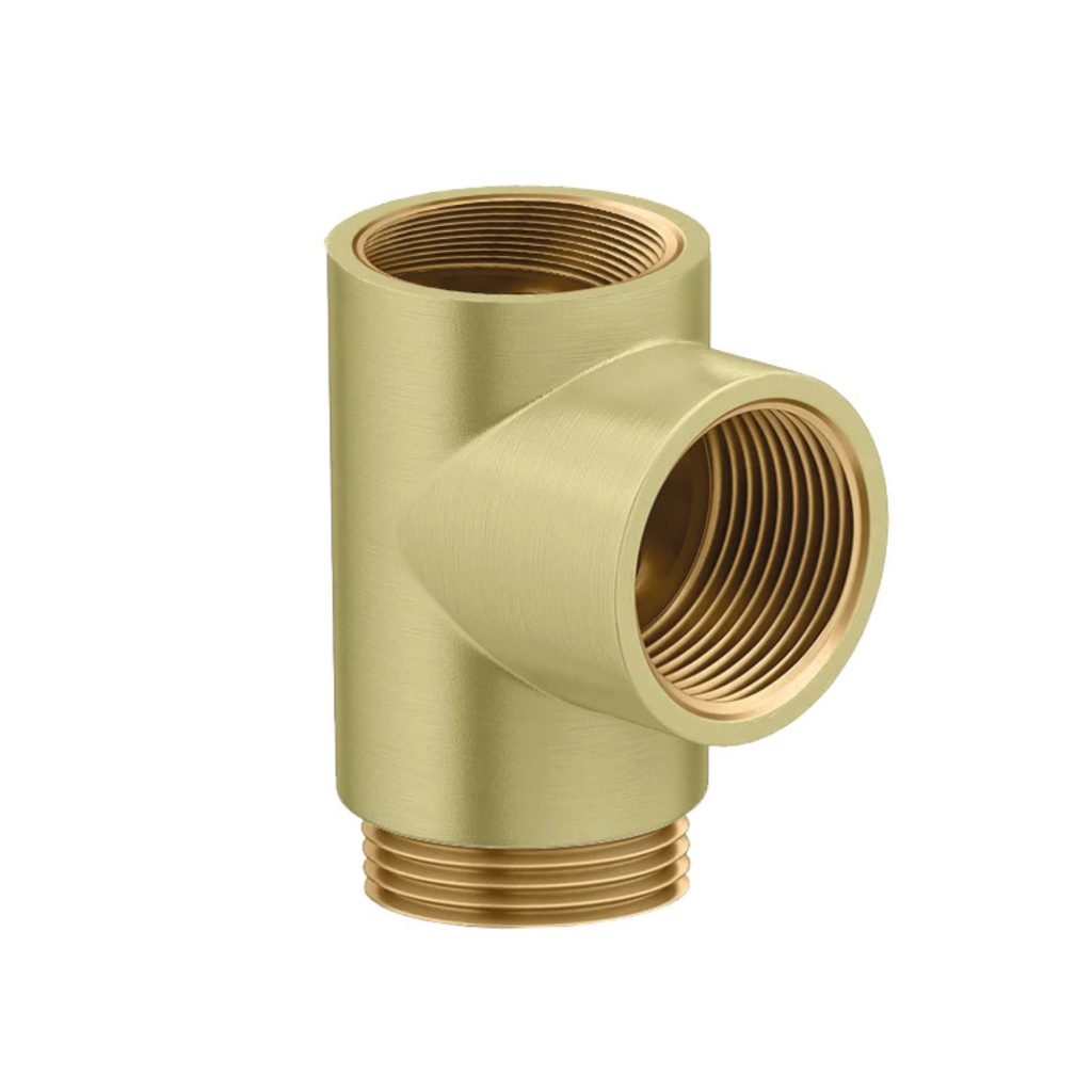 Towelrads brushed brass t-piece - 690228