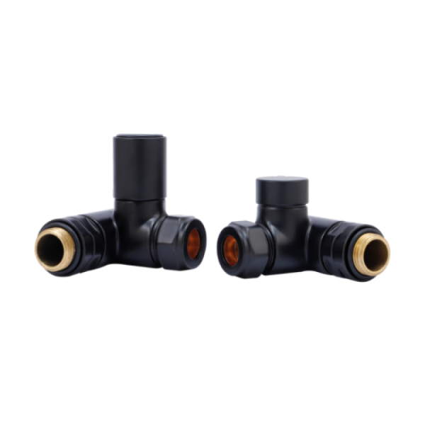 Towelrads corner manual dual fuel valve in black - 690250