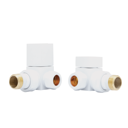 Towelrads Square Manual White Corner Valve - 690255