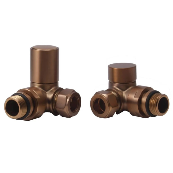 Towelrads round corner manual brushed bronze valve set - 690367