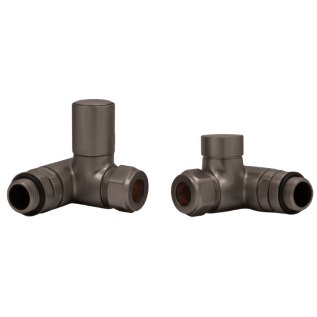 Towelrads corner manual dual fuel valve in brushed gun metal - 690380