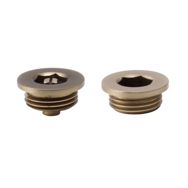 Towelrads bleed valve and plug set brushed brass - 690357