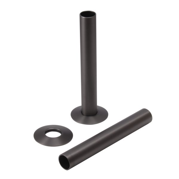 Towelrads 130mm Pipe Sleeve Set in brushed gun metal - 690376